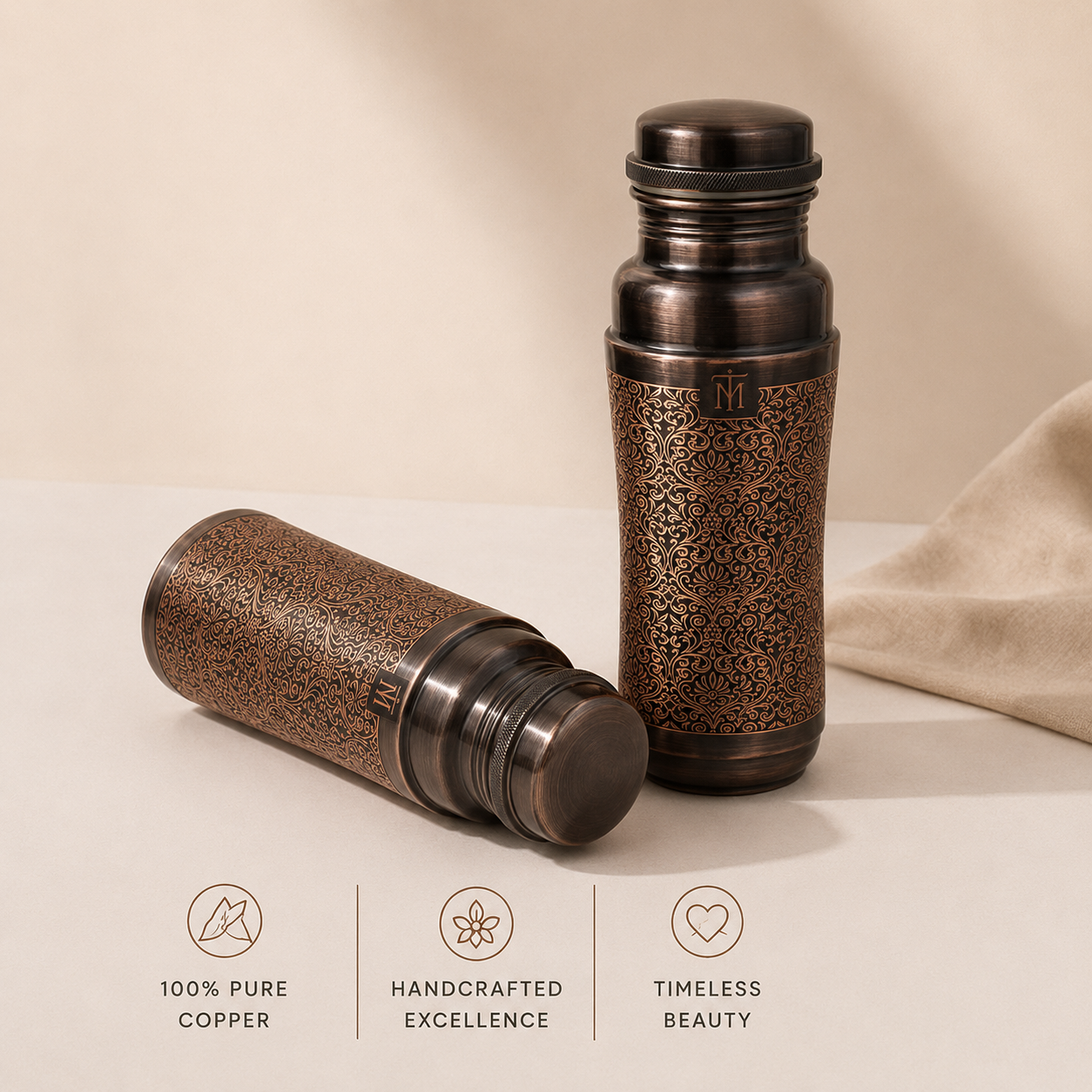 Tamryn Copper Bottle - Floral | 1 Litre