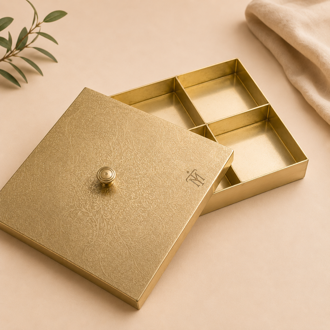 Tamryn Brass Dry Fruit Box