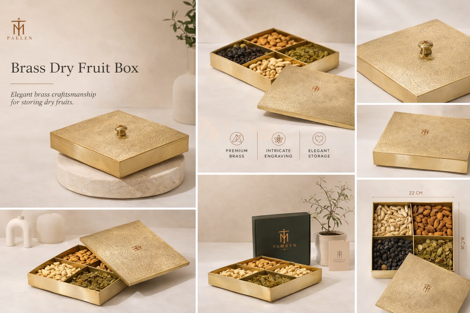 Tamryn Brass Dry Fruit Box