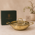 Tamryn Brass Khadhai With Glass Lid