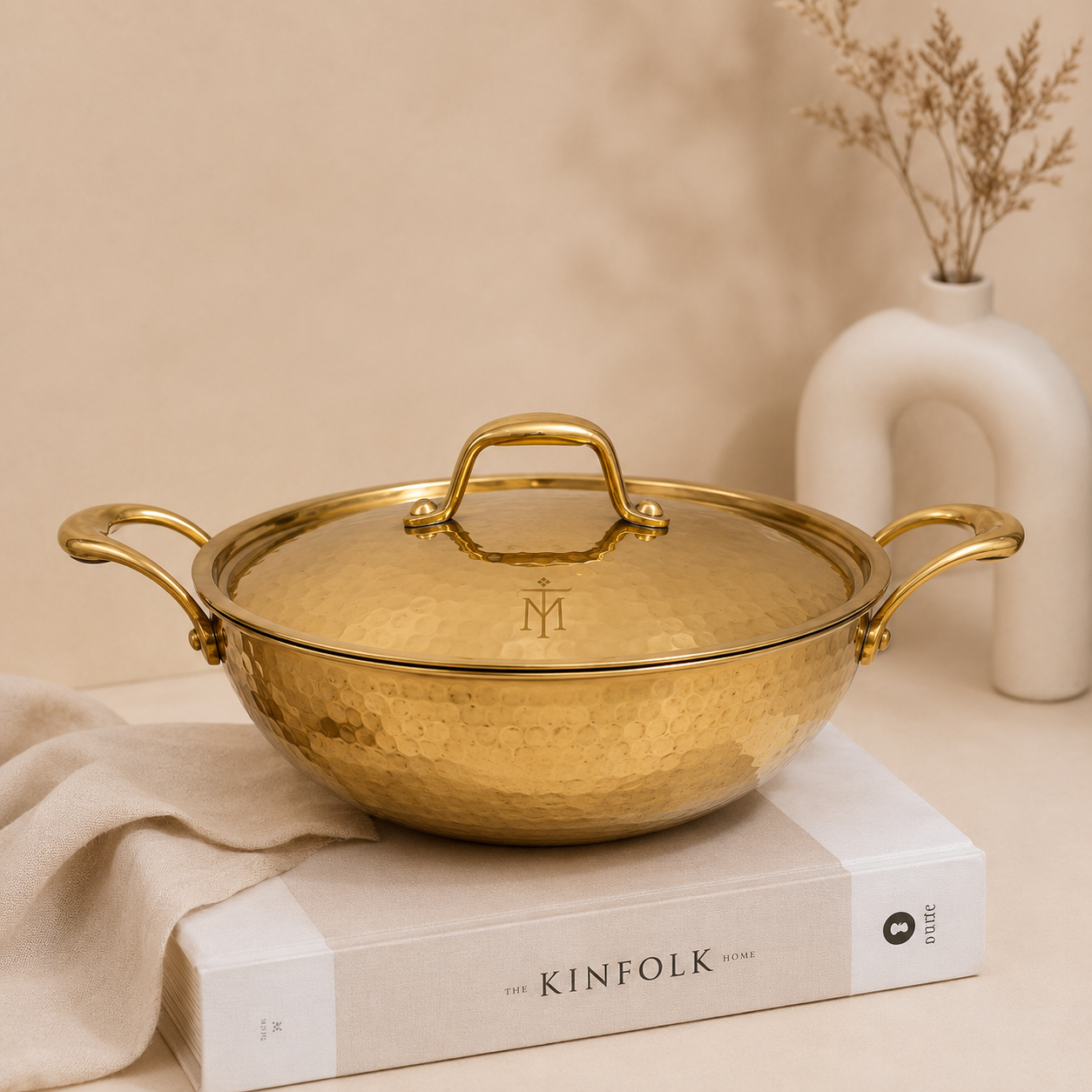 Tamryn Brass Kadhai with Brass Lid
