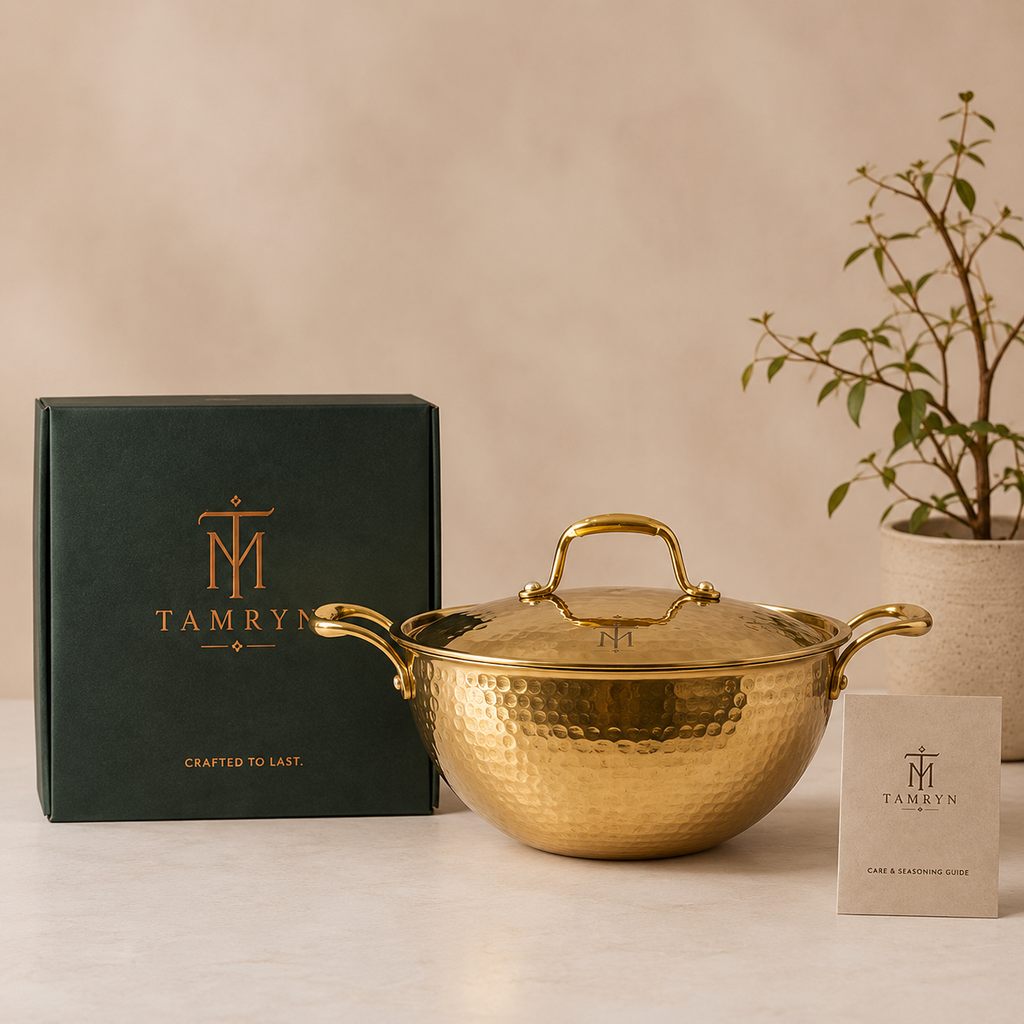 Tamryn Brass Kadhai with Brass Lid