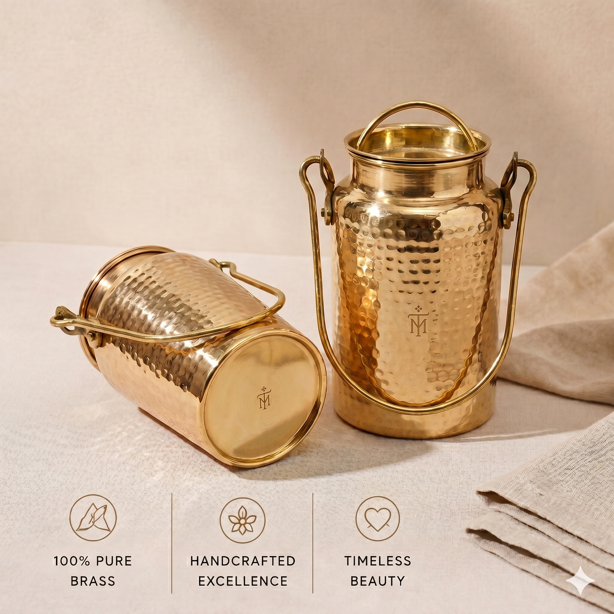Tamryn Brass Milk Dholu Flask