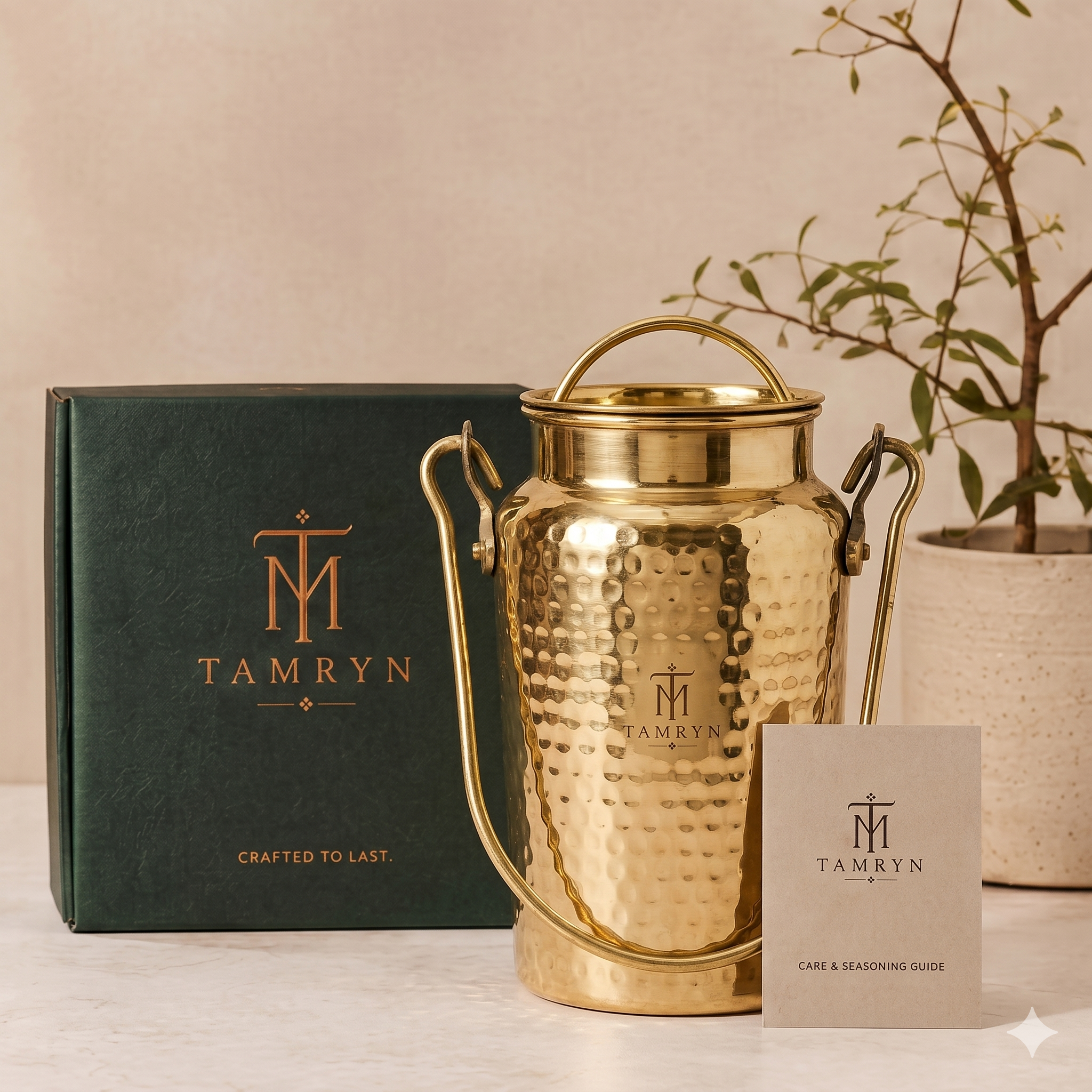 Tamryn Brass Milk Dholu Flask