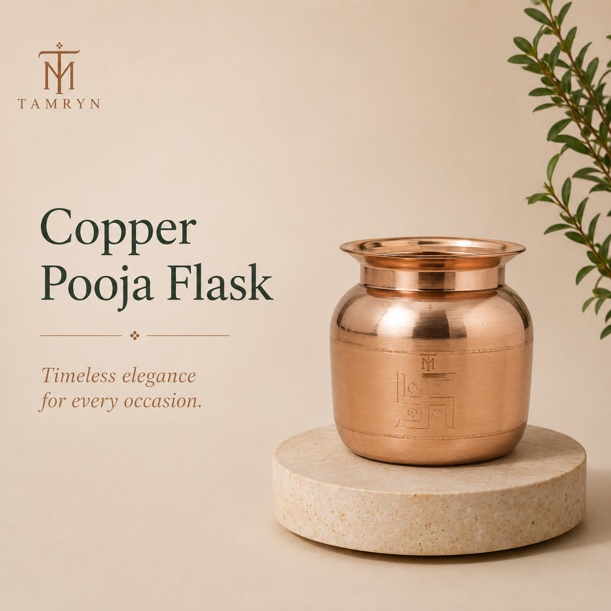 Tamryn Copper Pooja Flask