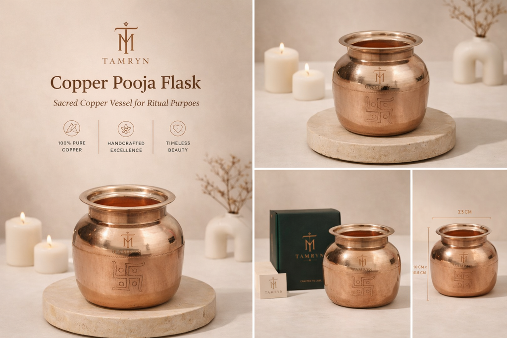 Tamryn Copper Pooja Flask