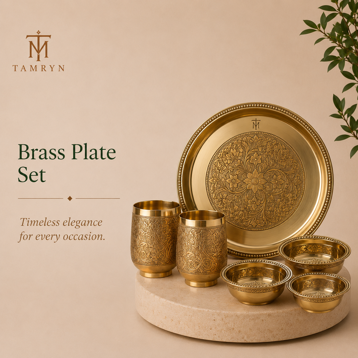 Tamryn Brass Plate Set