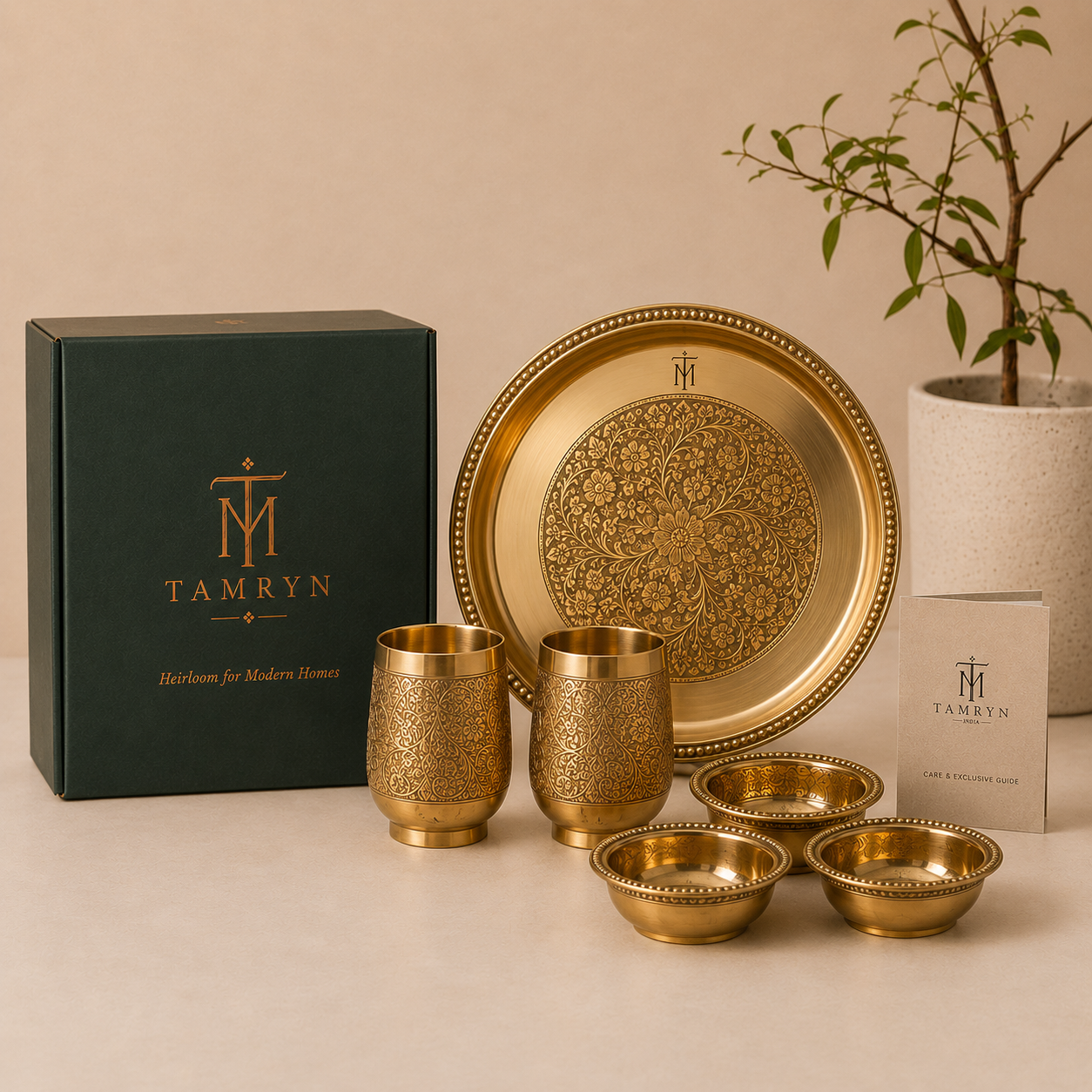 Tamryn Brass Plate Set