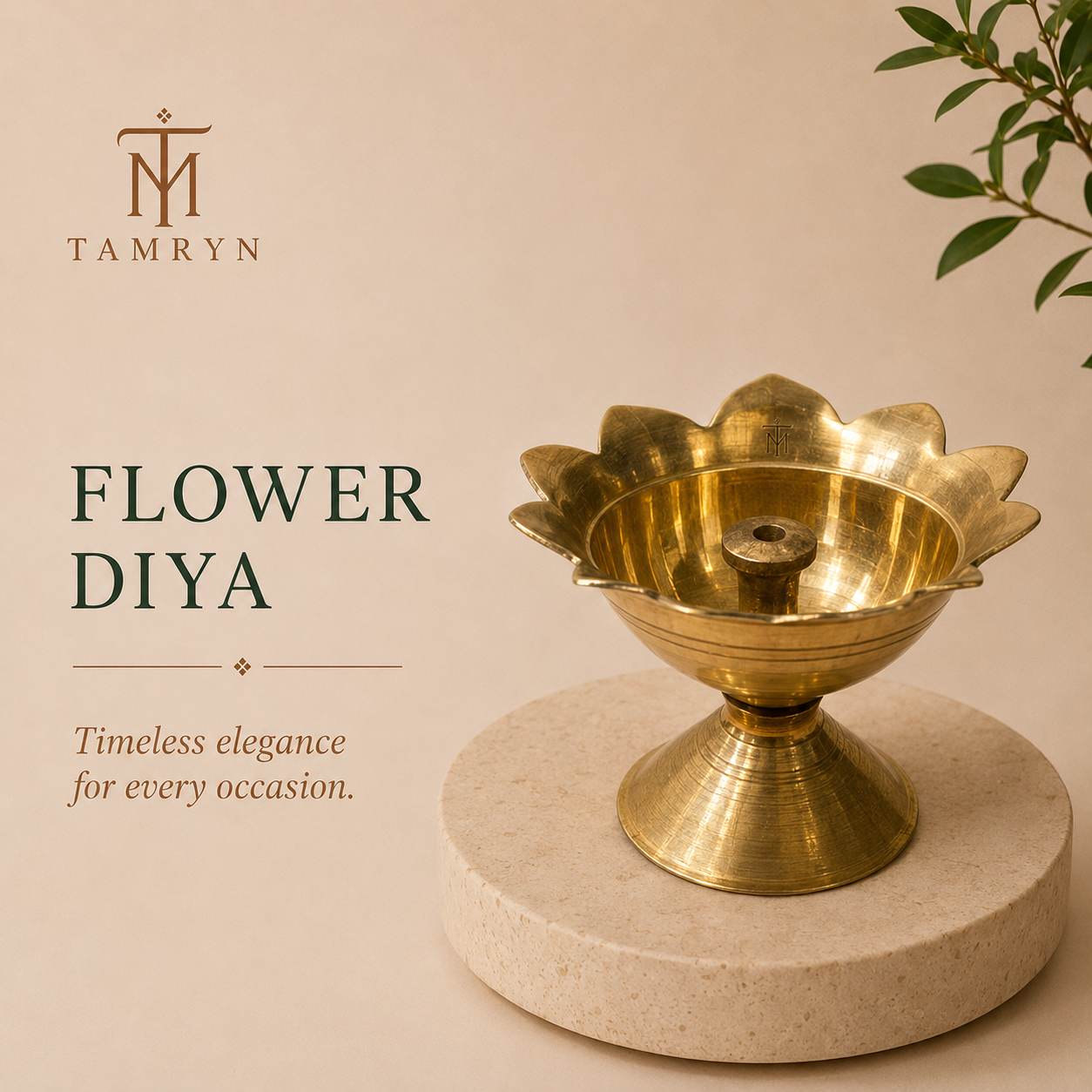 Tamryn Brass Flower Diya