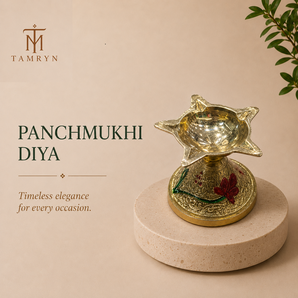 Tamryn Brass Punchmukhi Diya