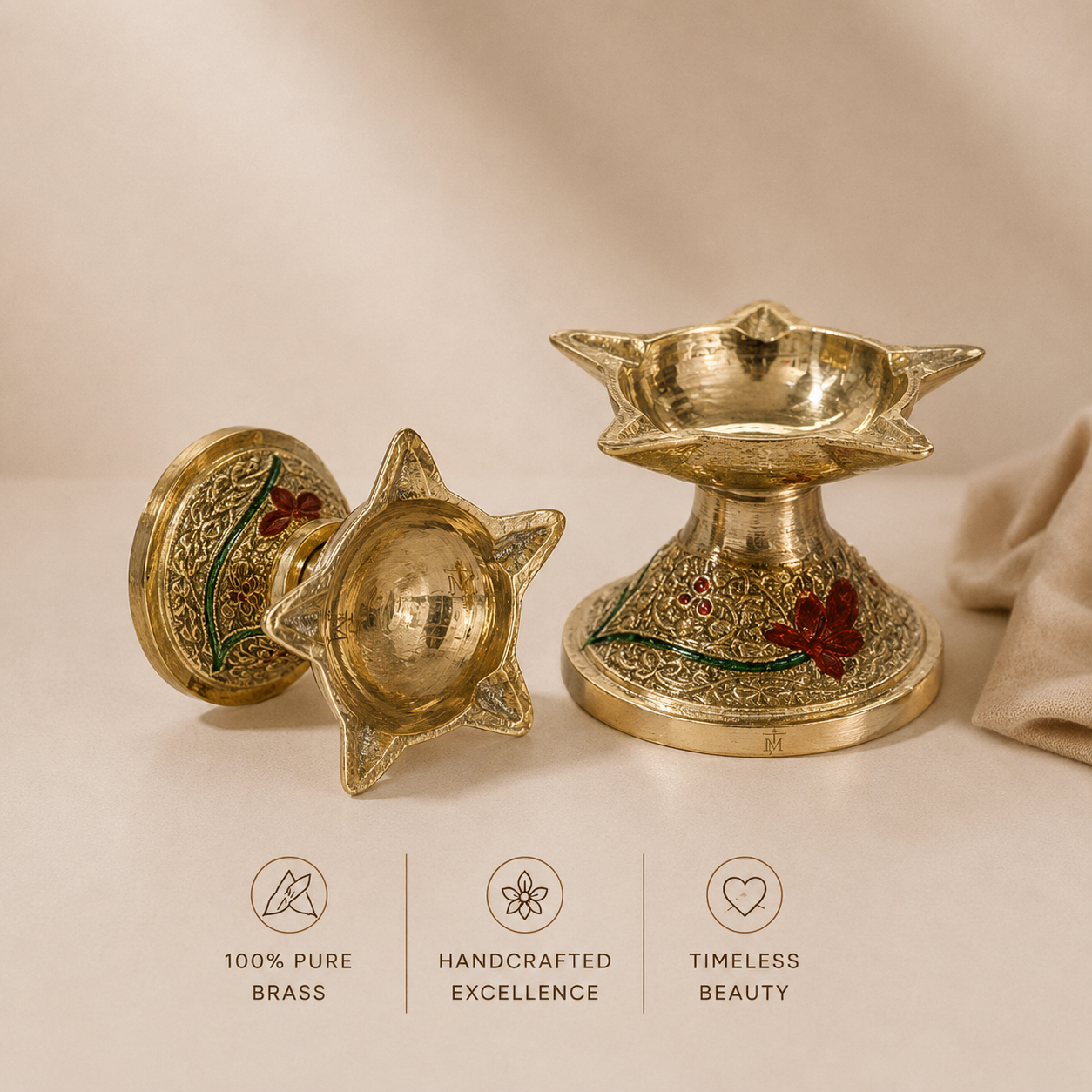 Tamryn Brass Punchmukhi Diya
