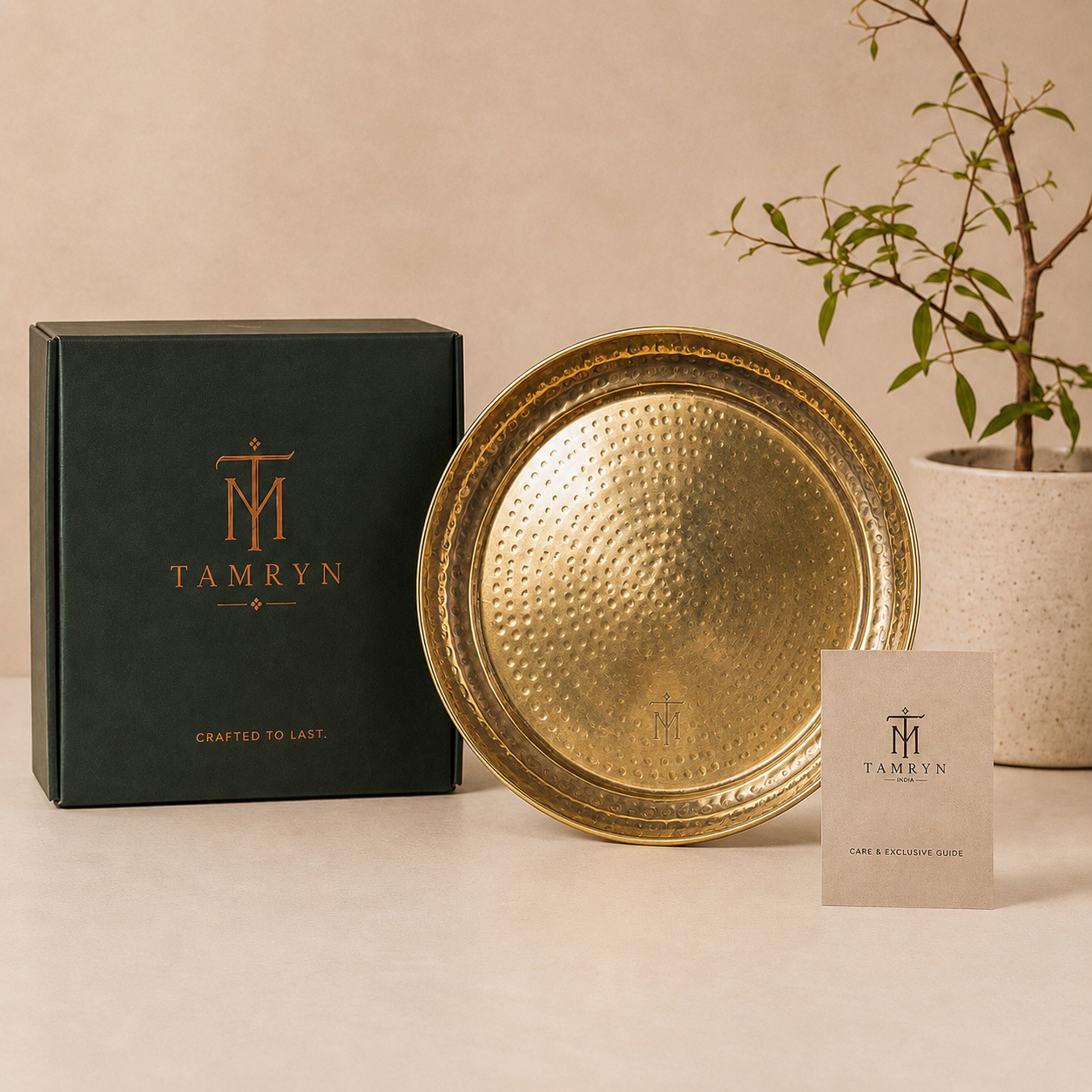 Tamryn Brass Hammered Plate