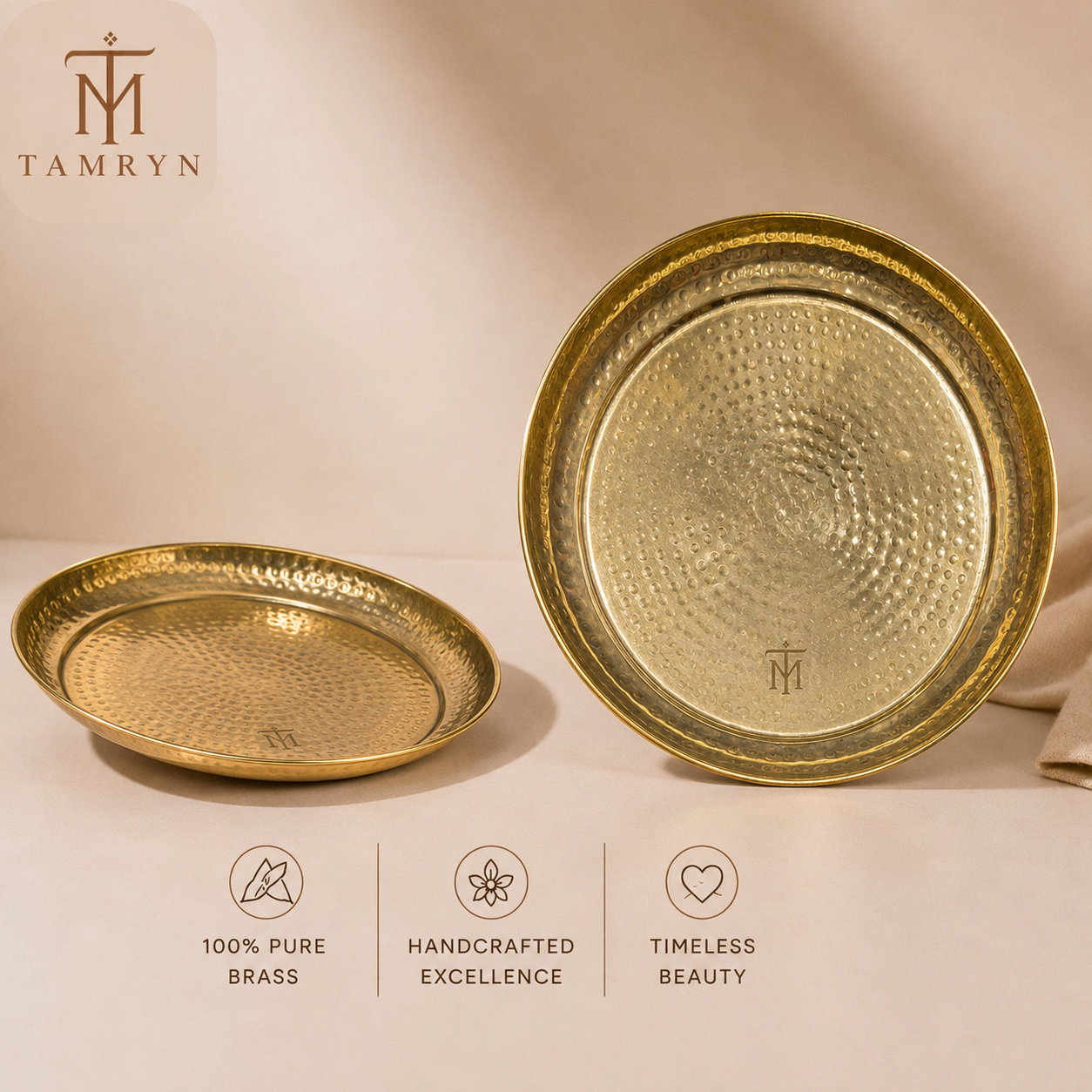Tamryn Brass Hammered Plate