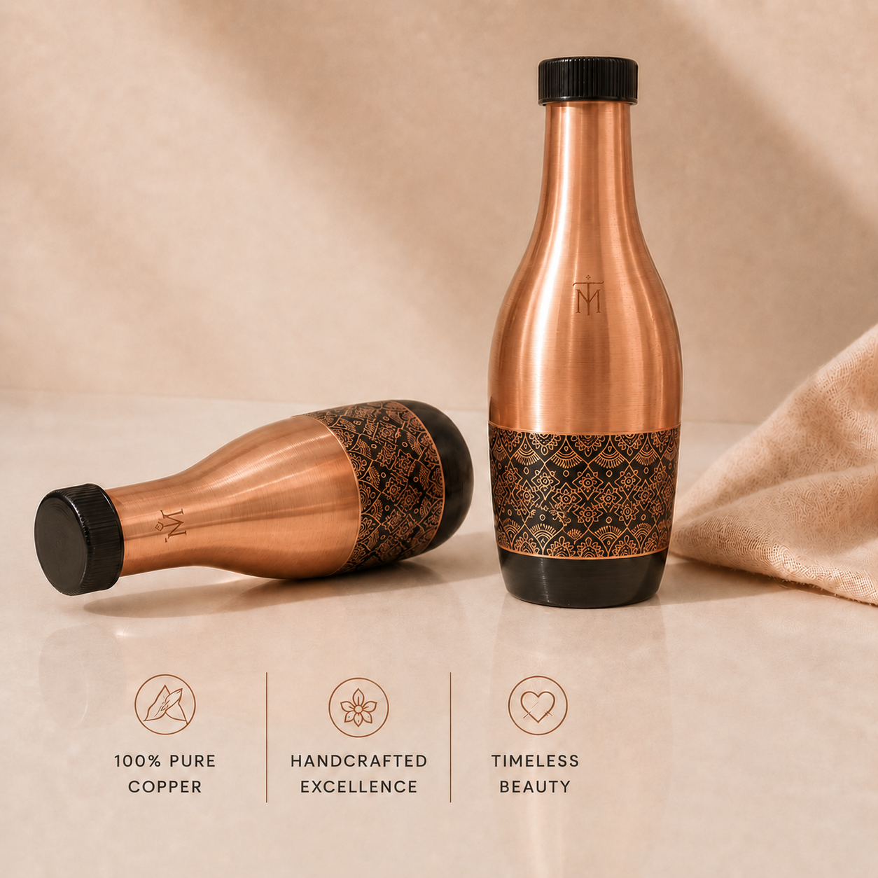 Tamryn Copper Balloon Printed Bottle