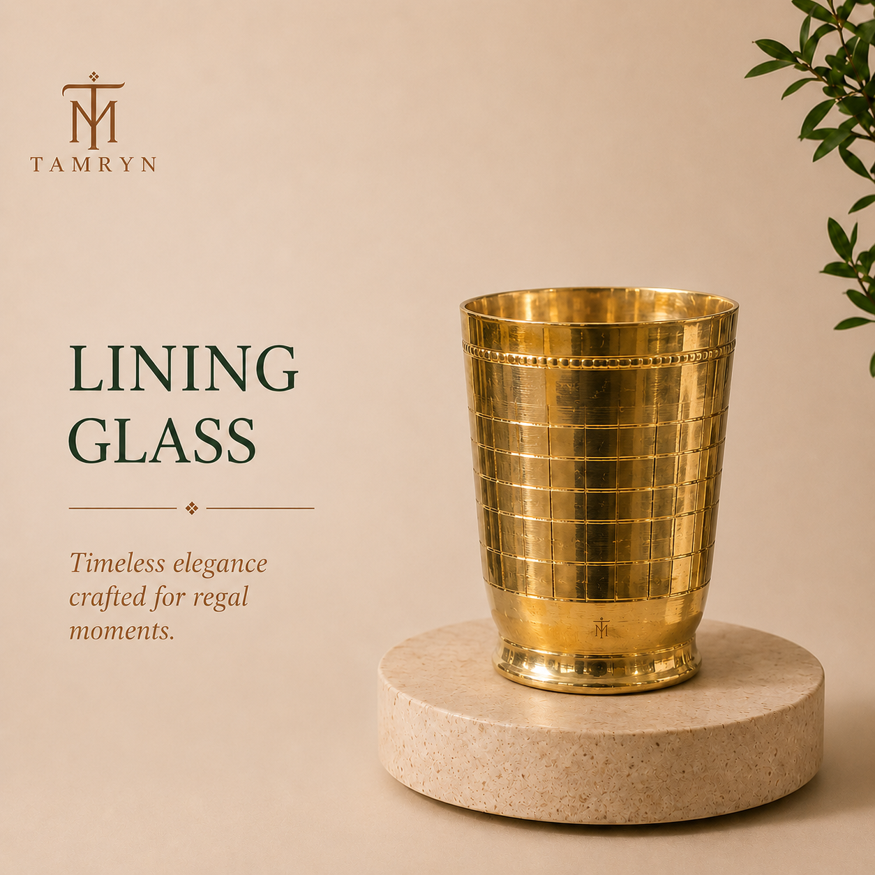 Tamryn Brass Lining Glass