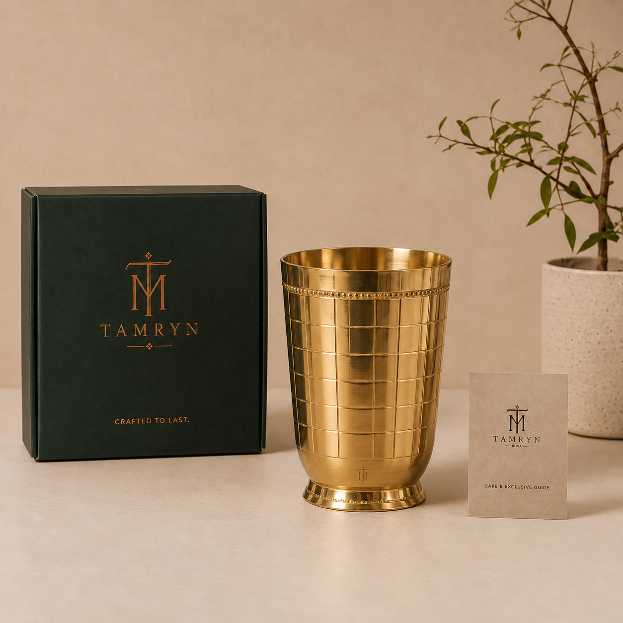 Tamryn Brass Lining Glass
