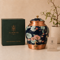 Tamryn Copper Matka Water Dispenser Floral Blue - 10 L
