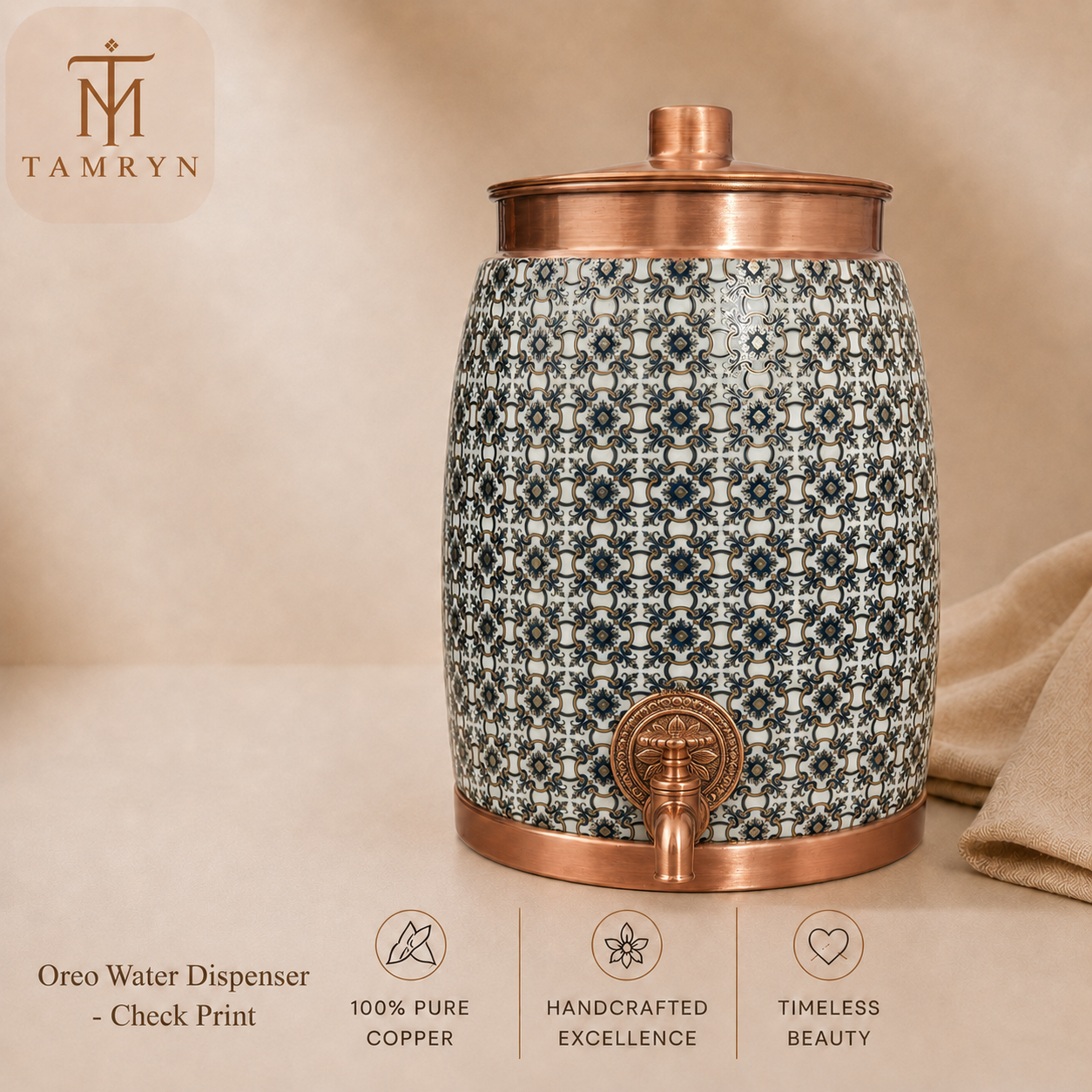 Tamryn Cooper Water Dispenser Oreo Check Print - 10 L