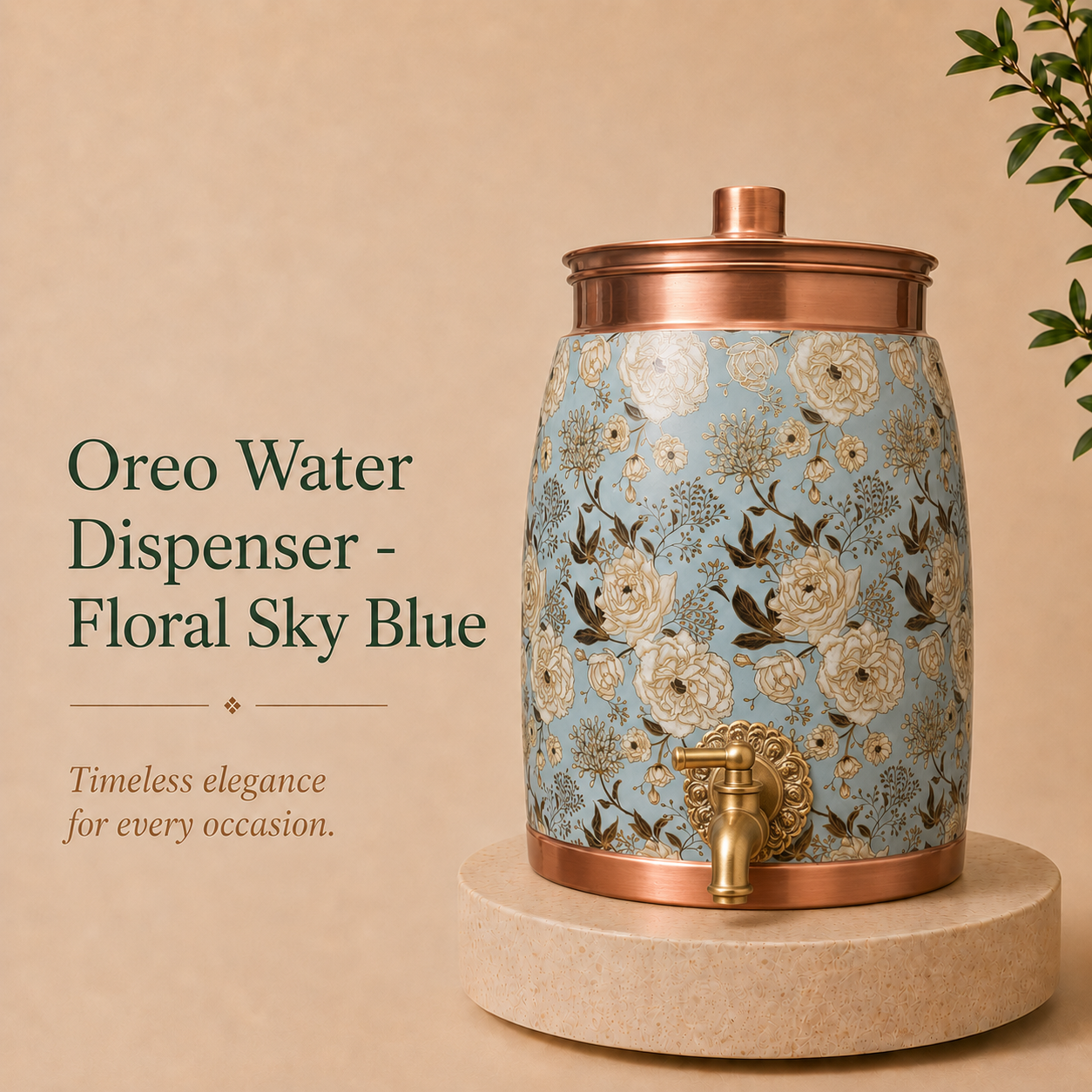 Tamryn Cooper Water Dispenser Floral Sky Blue - 10 L