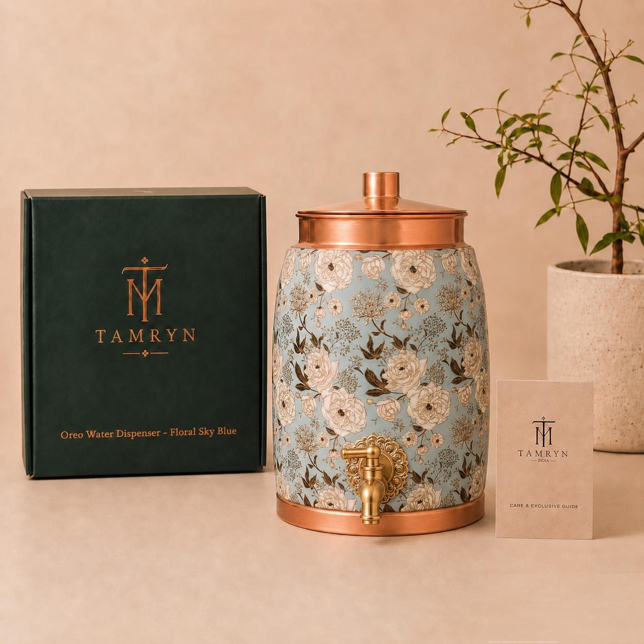 Tamryn Cooper Water Dispenser Floral Sky Blue - 10 L