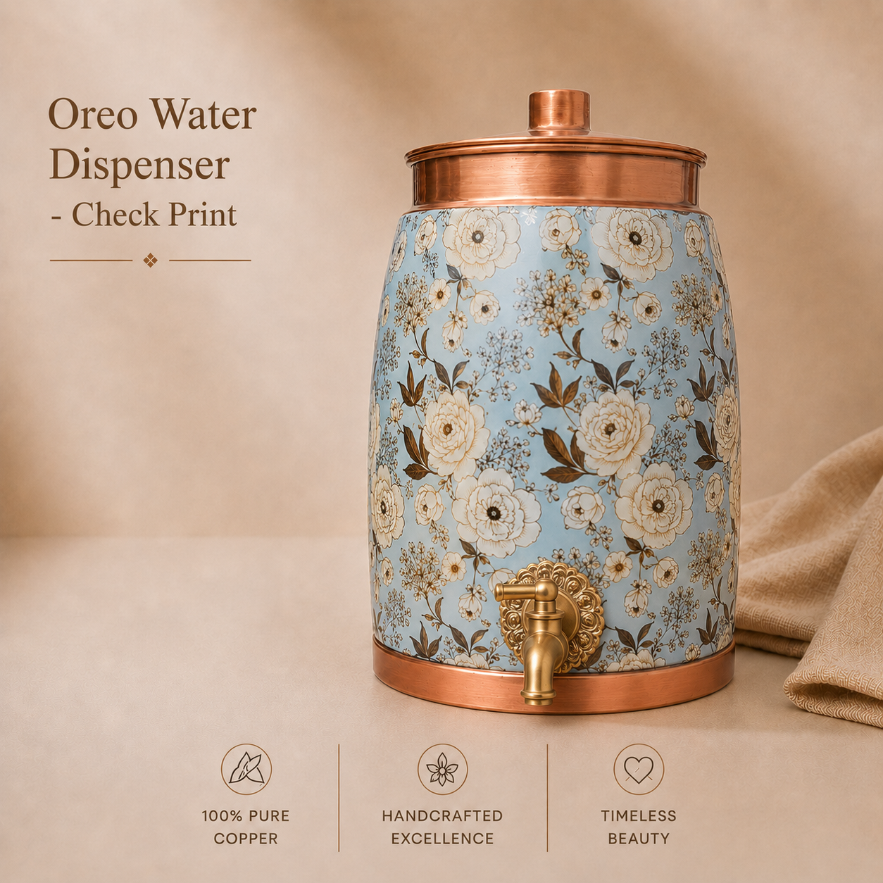 Tamryn Cooper Water Dispenser Floral Sky Blue - 10 L