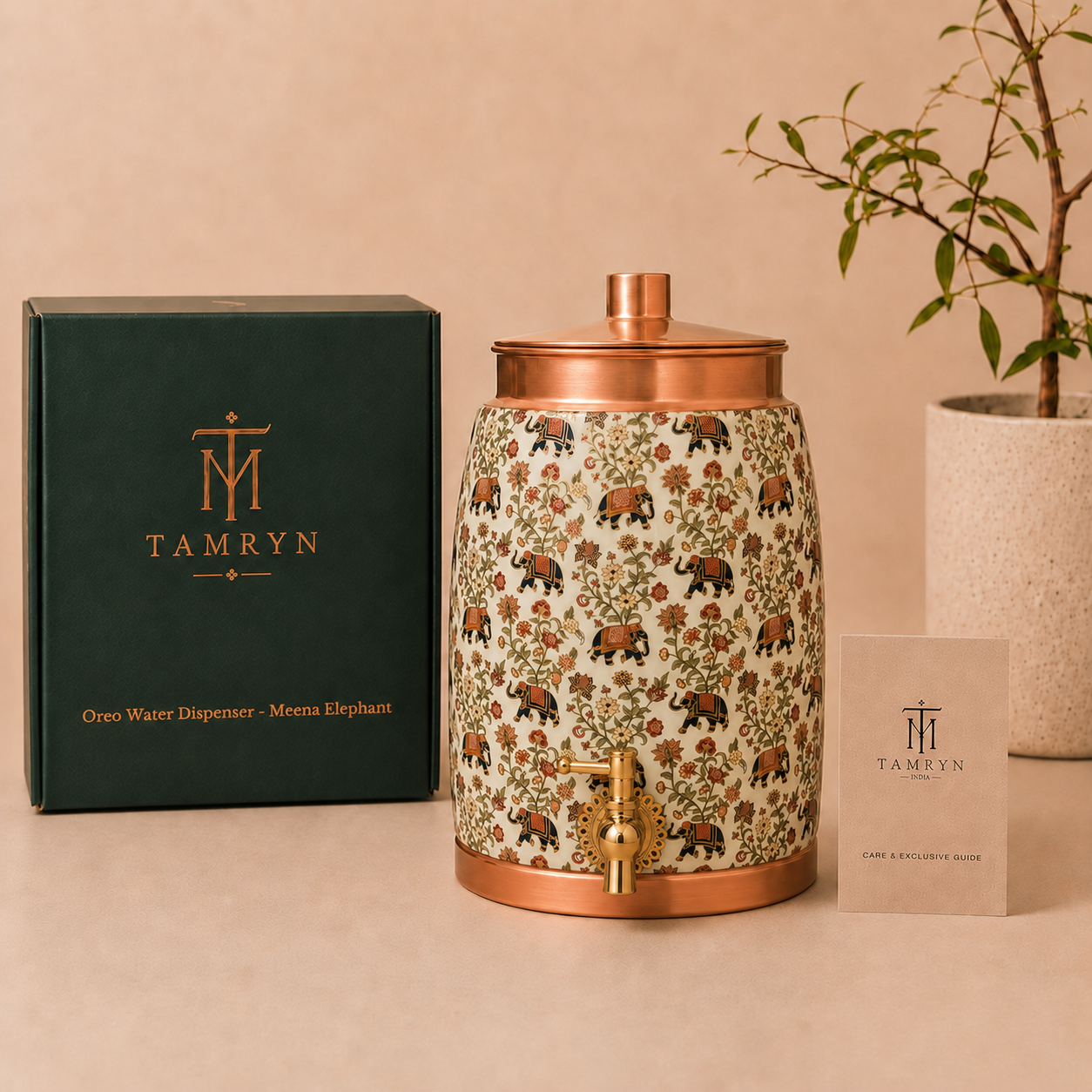Tamryn Copper Water Dispenser Meena Elephant - 10 L