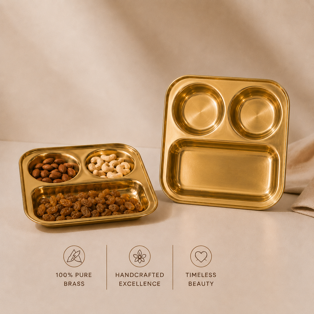 Tamryn Brass 3 Partition Plate