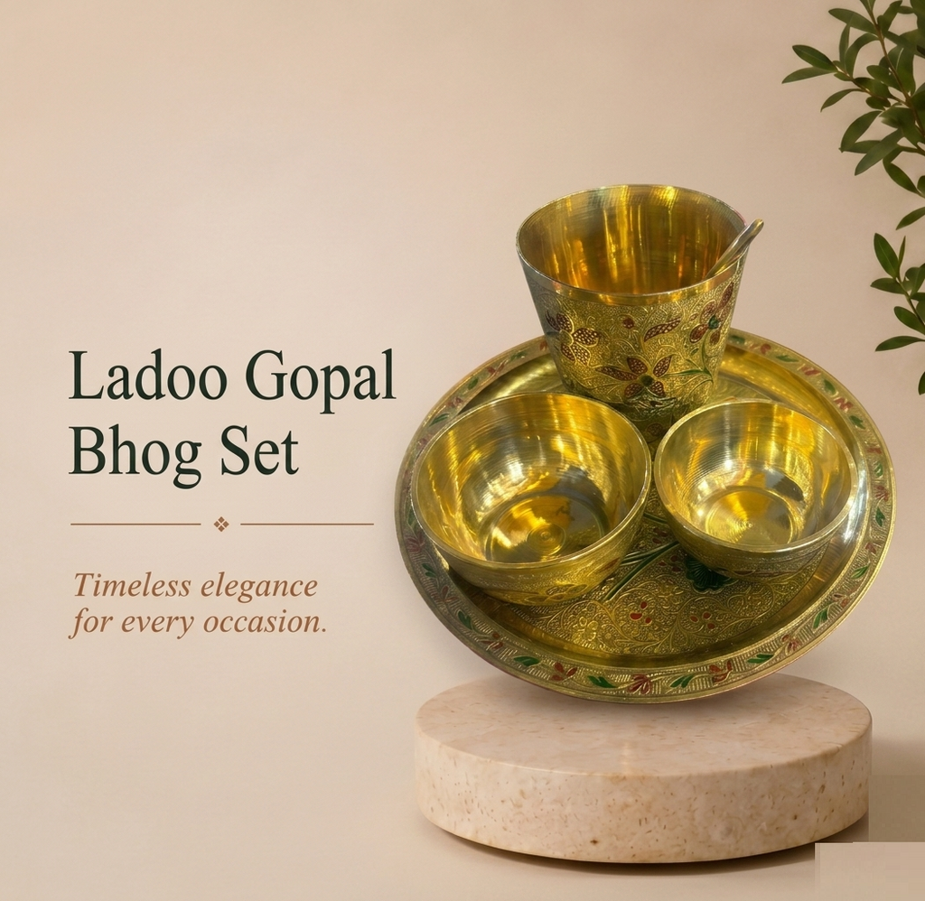 Tamryn Brass Ladoo Gopal Bhog Set