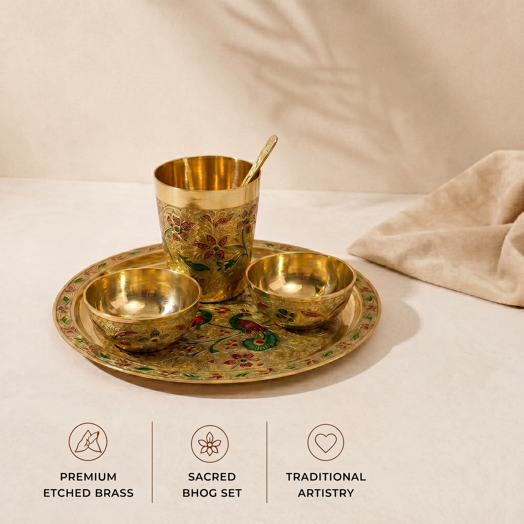 Tamryn Brass Ladoo Gopal Bhog Set