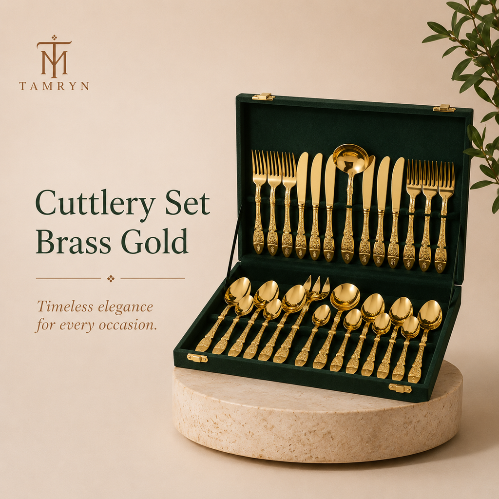 Tamryn Brass Shinny Cutlery Set