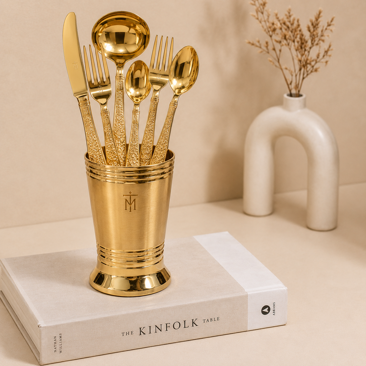 Tamryn Brass Shinny Cutlery Set