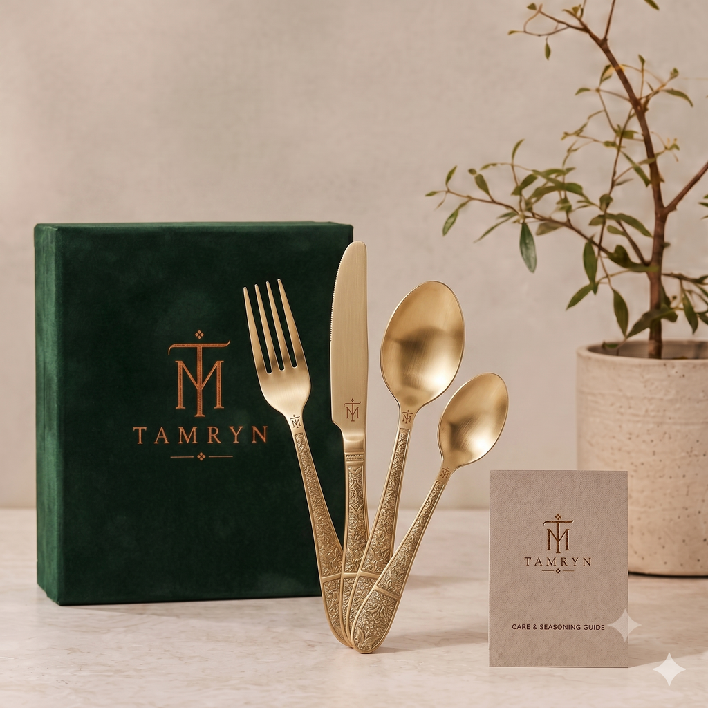Tamryn Brass Mat Cutlery Set