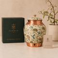 Tamryn Copper Matka Water Dispenser Floral Green