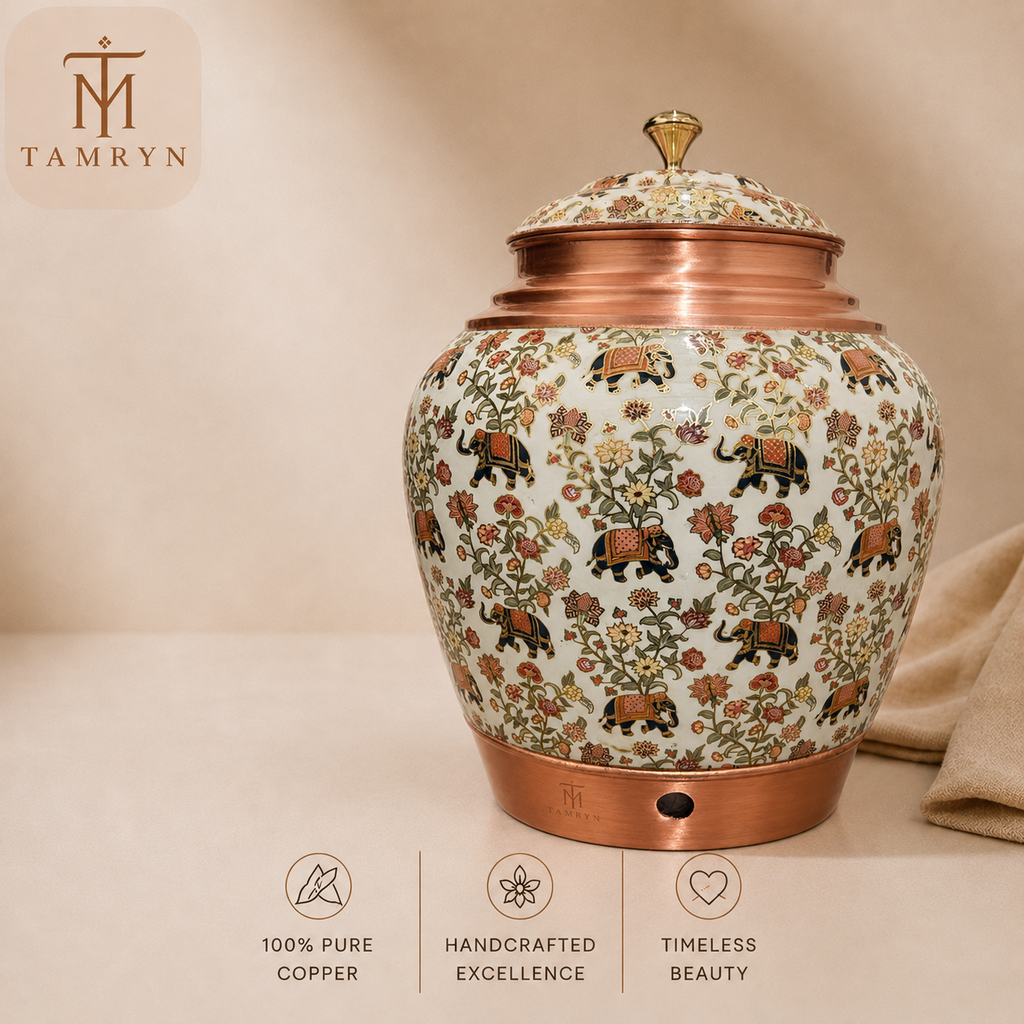 Tamryn Copper Matka Water Dispenser Meena Elephant