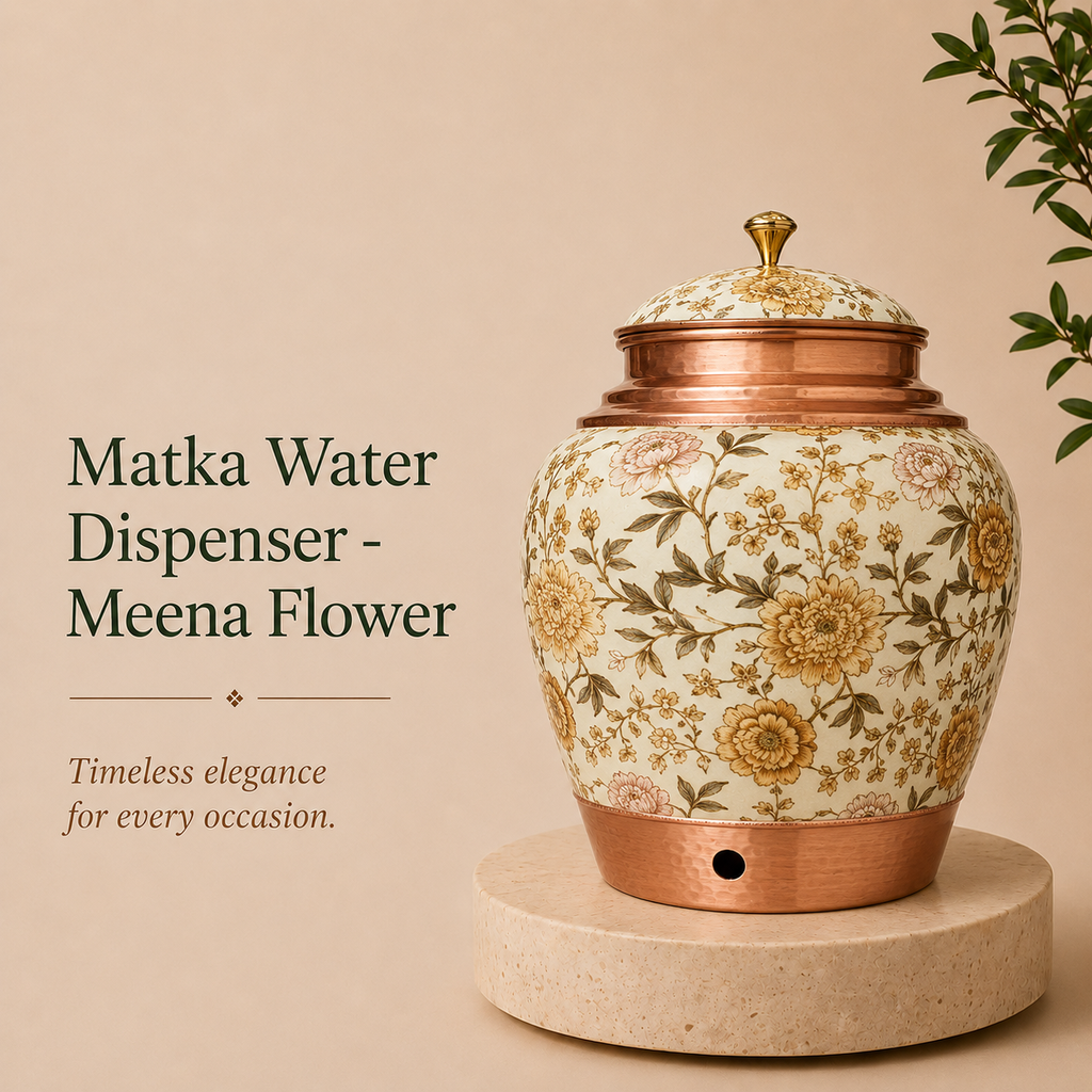 Tamryn Copper Matka Water Dispenser Meena Flower