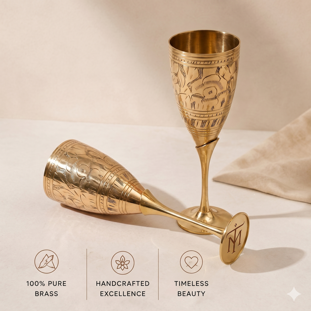 Tamryn Brass Wine Glasses | Set of Two