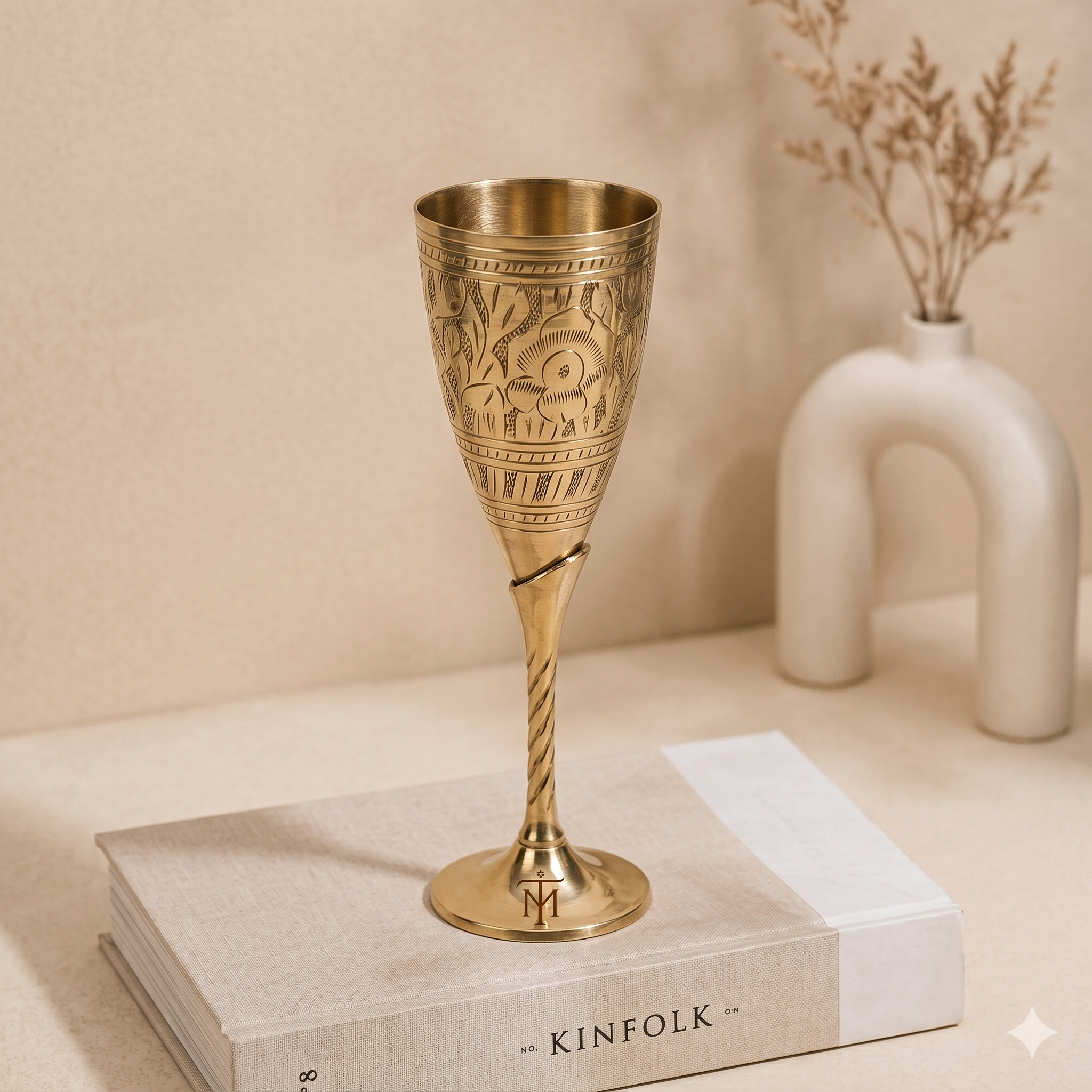Tamryn Brass Wine Glasses | Set of Two