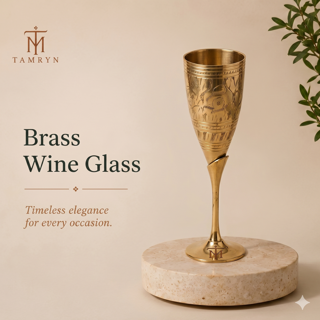 Tamryn Brass Wine Glasses | Set of Two